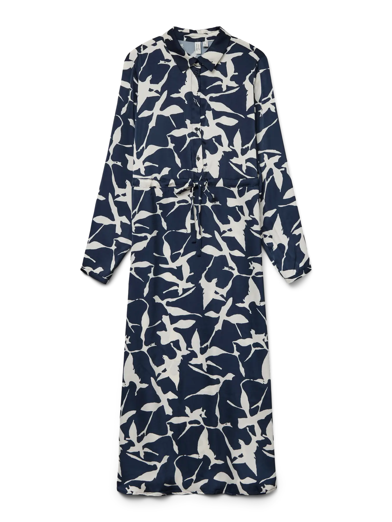 Shirt Dress - Cream & Navy