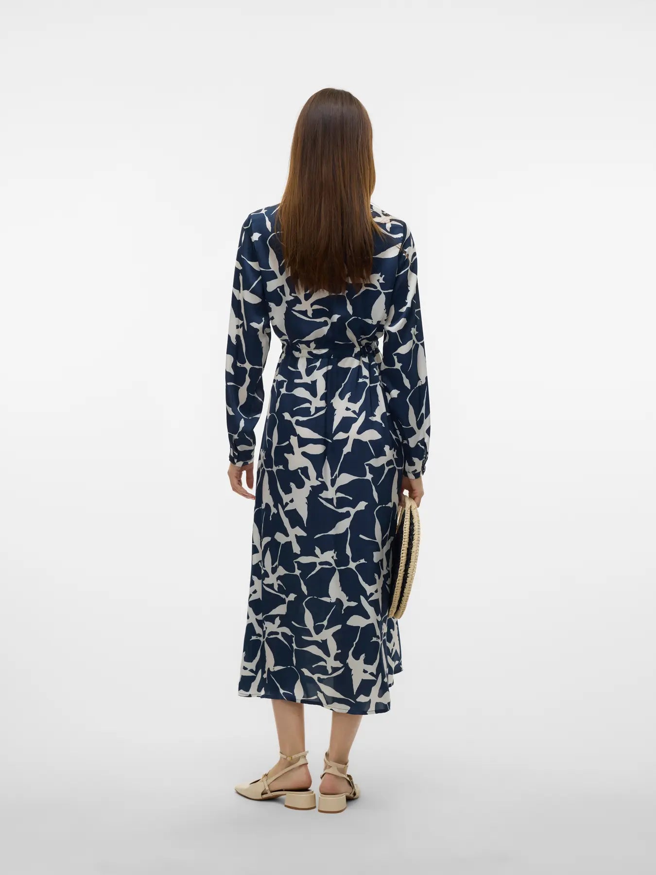 Shirt Dress - Cream & Navy
