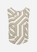 Geometric Print Round Neck Shell Top