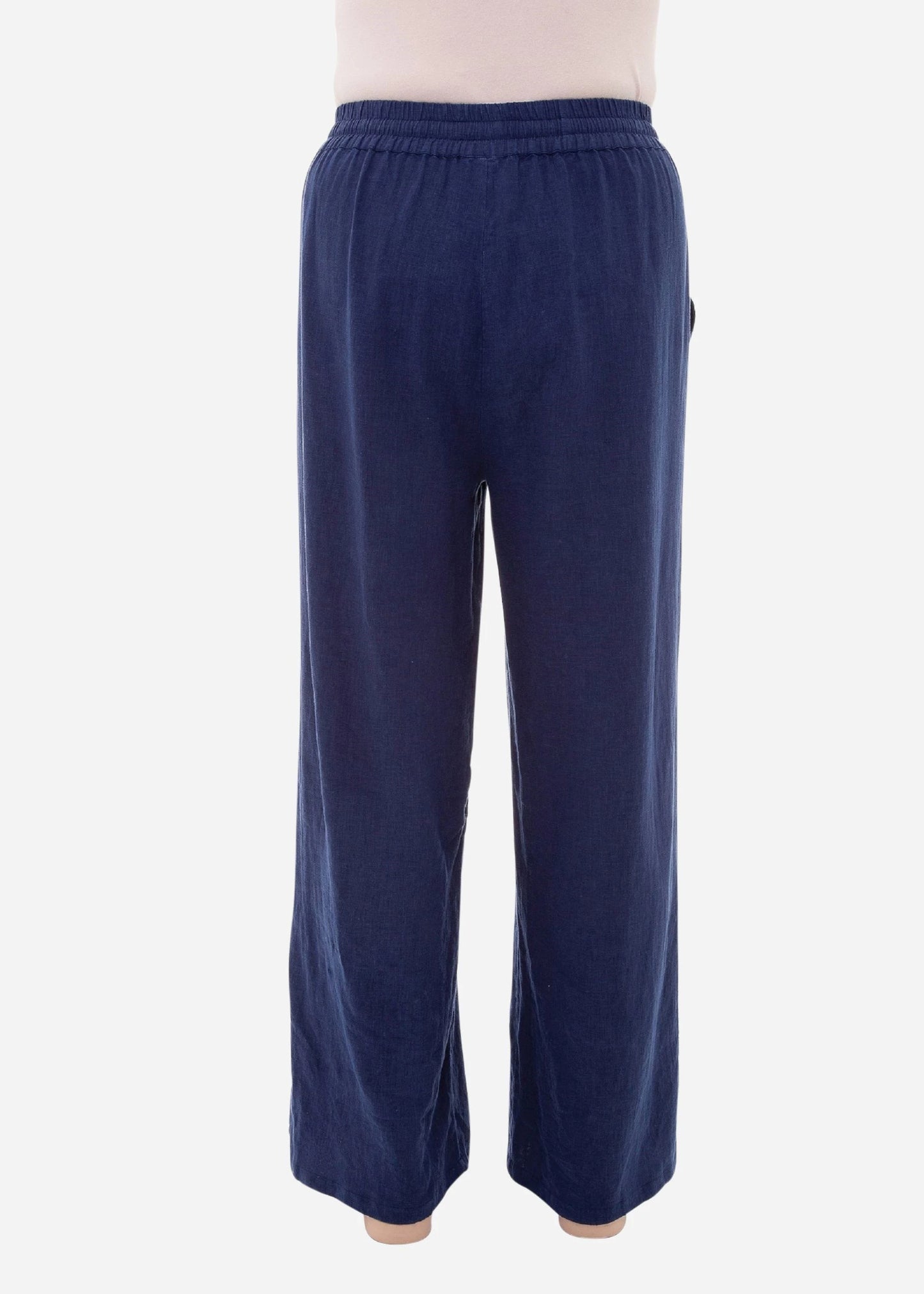 Linen Viscose Elastic Waist Trouser - Various Colours