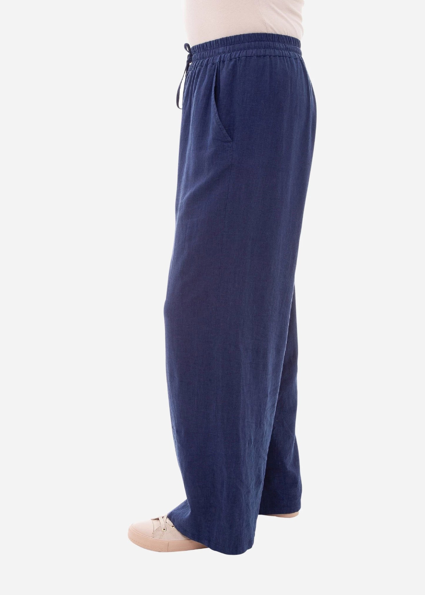 Linen Viscose Elastic Waist Trouser - Various Colours