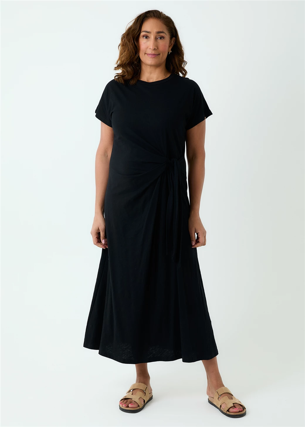 Jersey Knot Front Maxi Dress - Various Colours