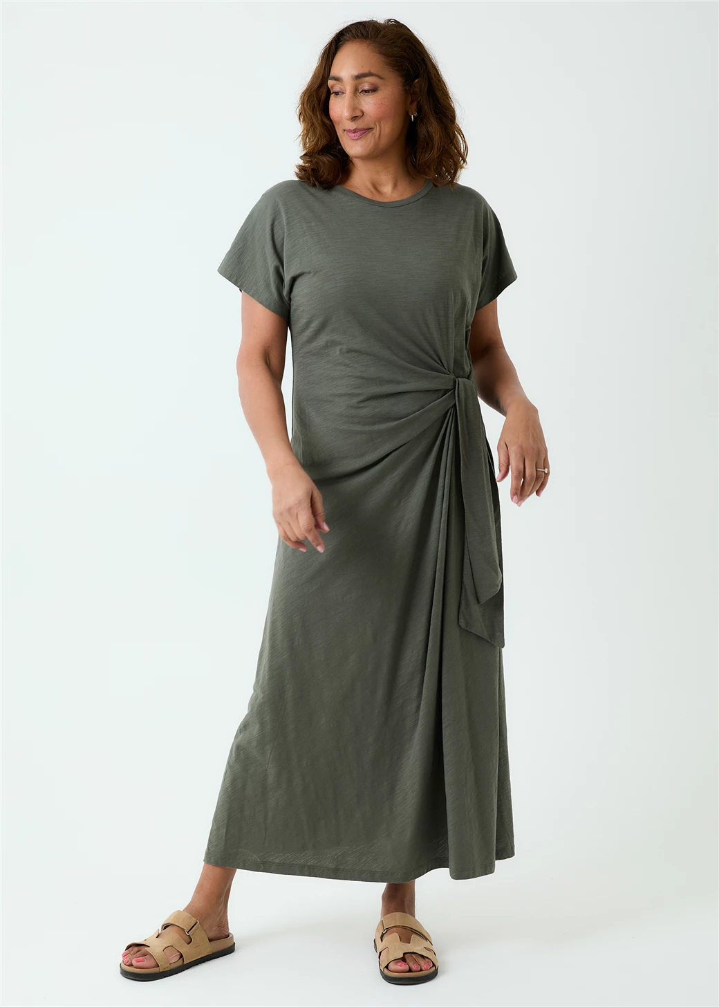Jersey Knot Front Maxi Dress - Various Colours