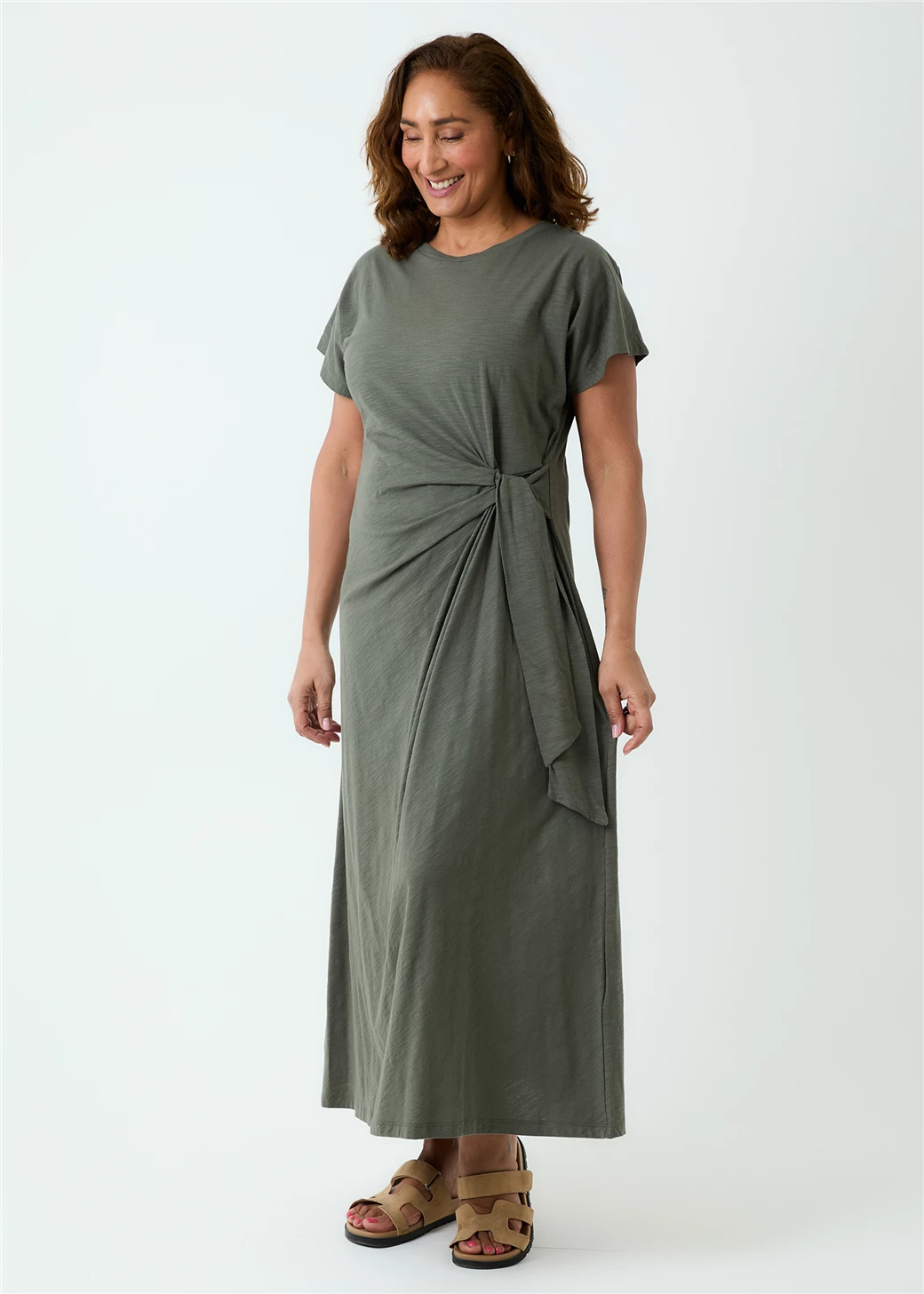 Jersey Knot Front Maxi Dress - Various Colours
