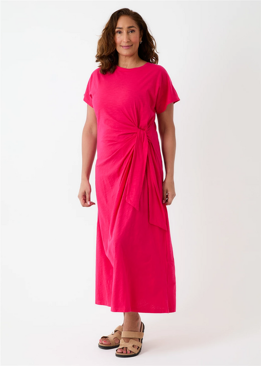 Jersey Knot Front Maxi Dress - Raspberry