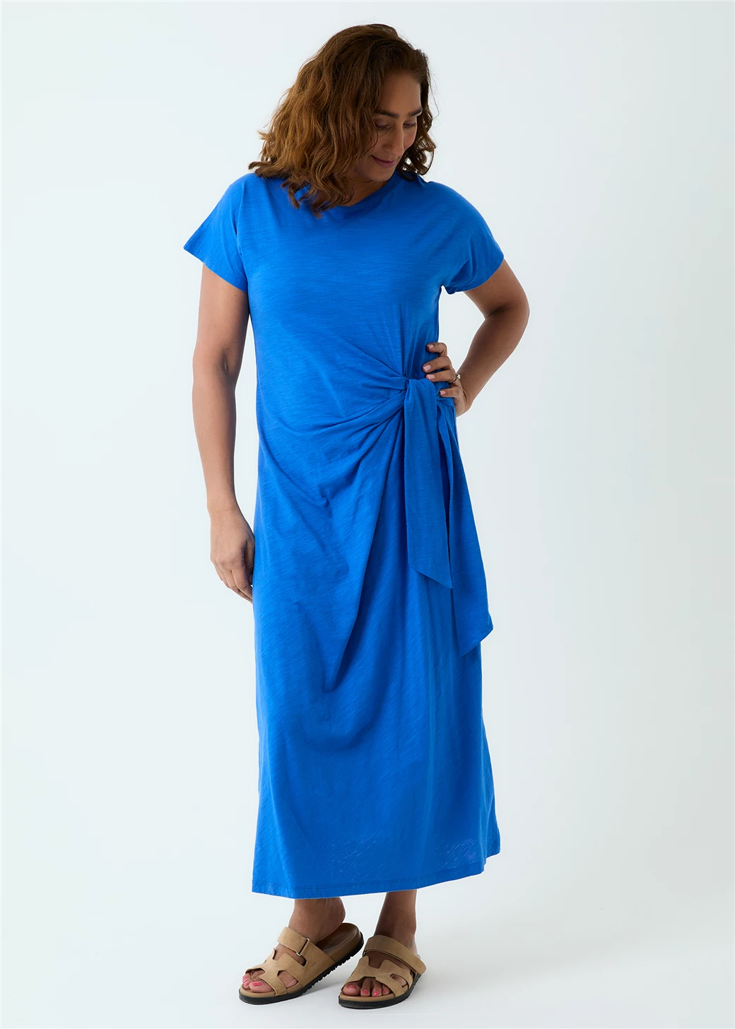 Jersey Knot Front Maxi Dress - Various Colours