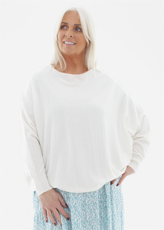 Cashmere Like Batwing Jumper - Ivory