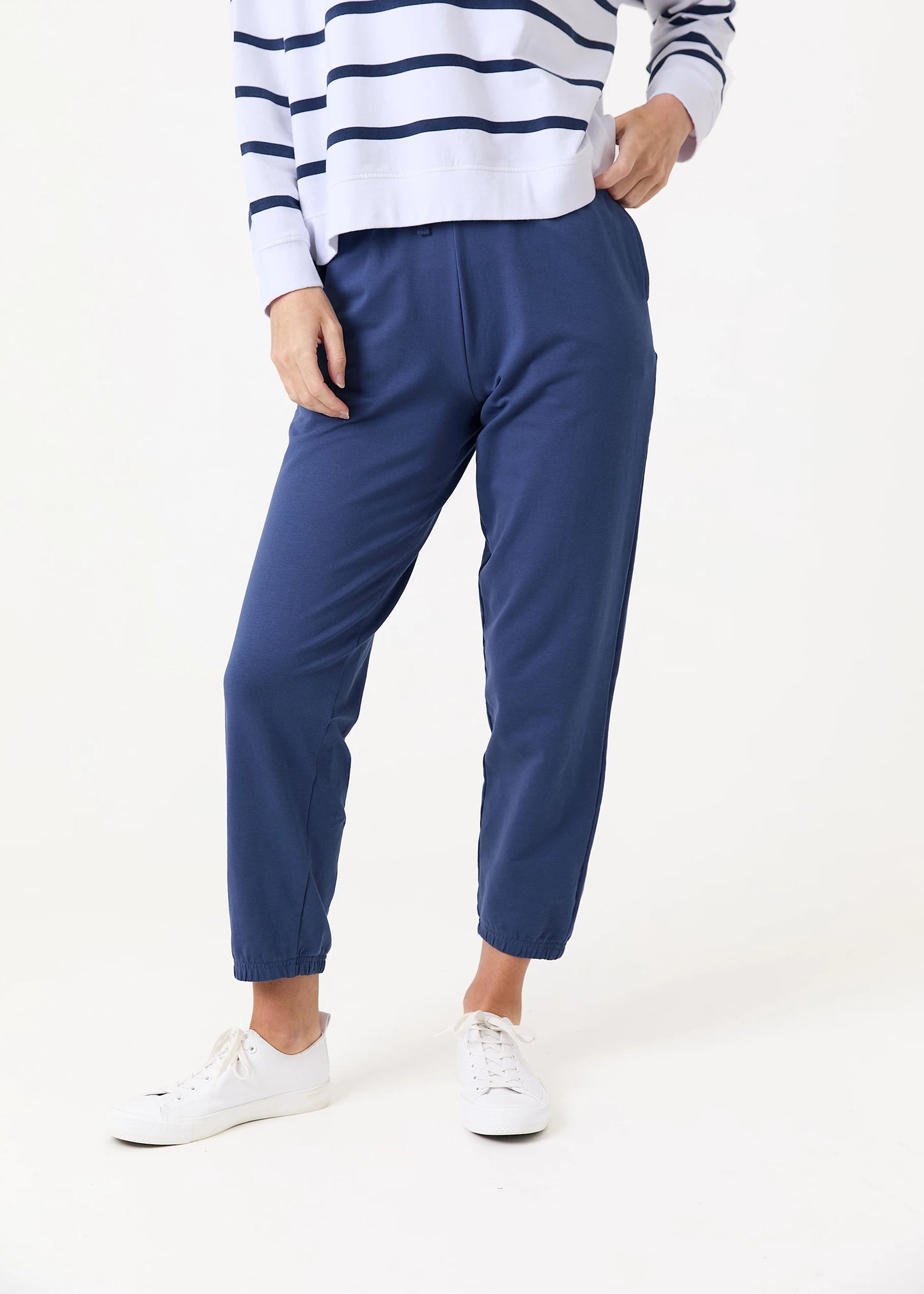 Elasticated Cuff Drawstring Joggers - Blue, Khaki, Black & Navy