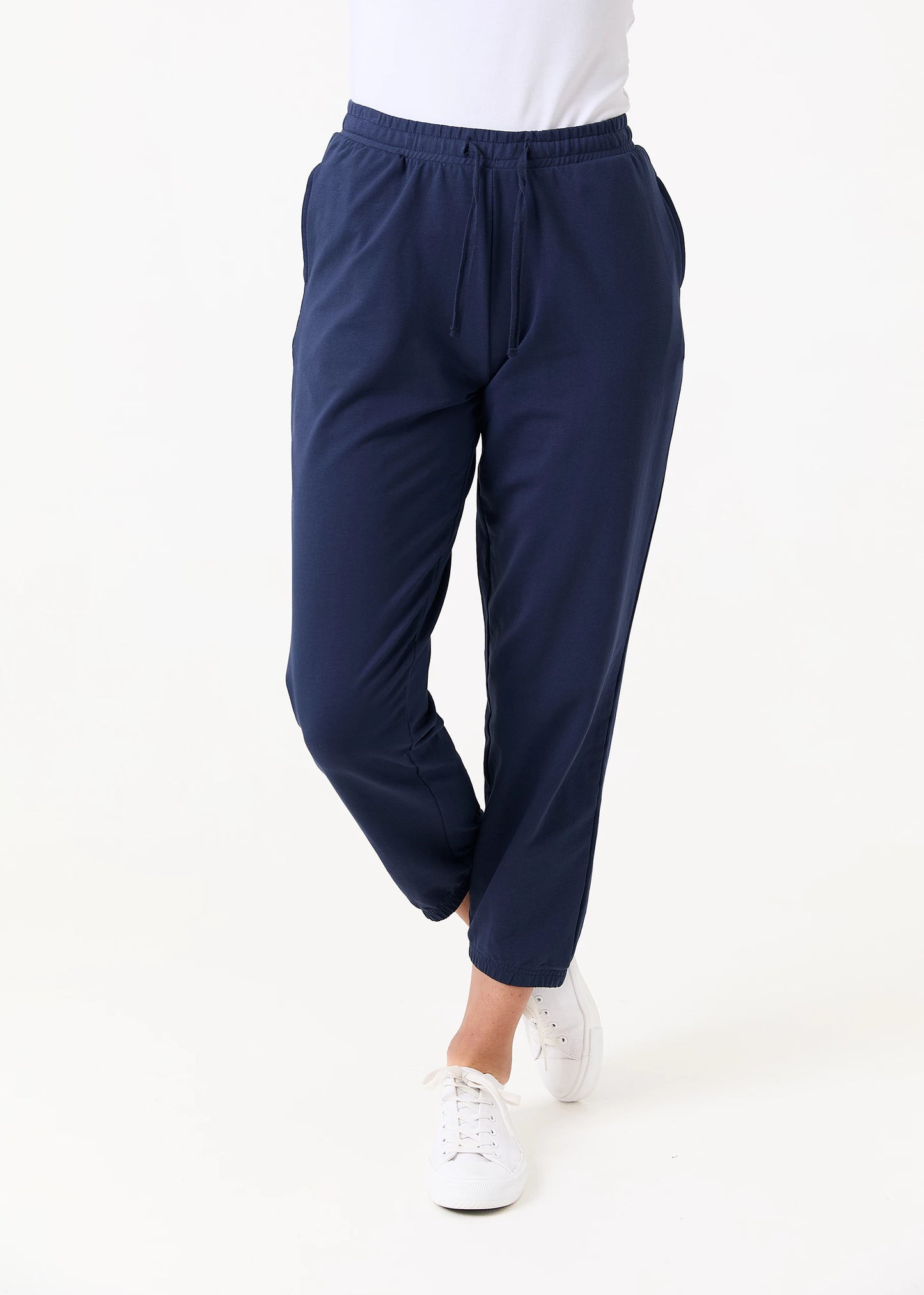 Elasticated Cuff Drawstring Joggers - Blue, Khaki, Black & Navy