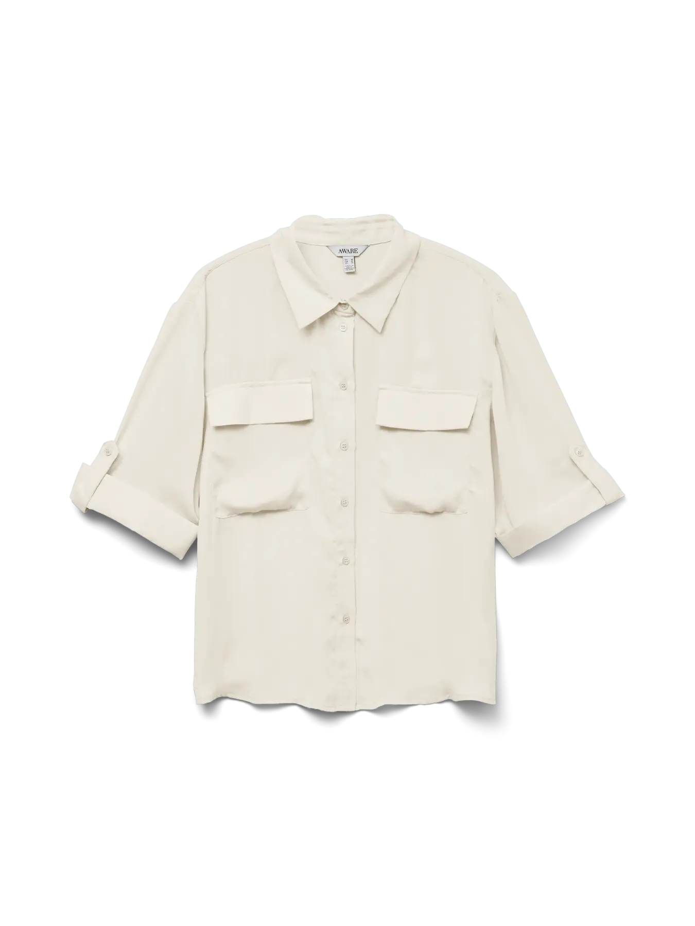 Cream 3/4 Sleeve Shirt