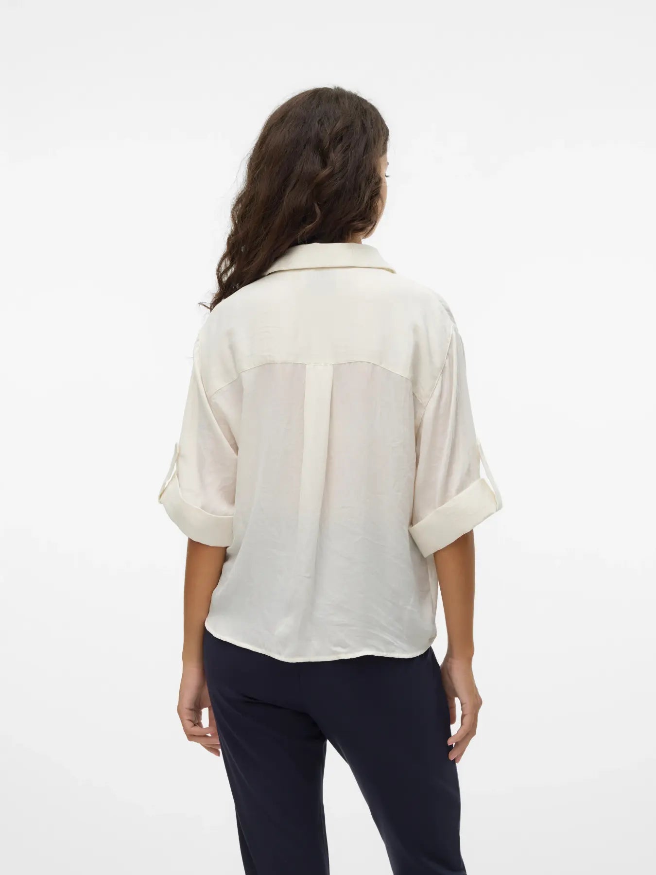 Cream 3/4 Sleeve Shirt