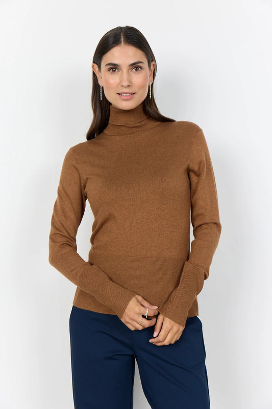 Polo Neck Jumper - Tan