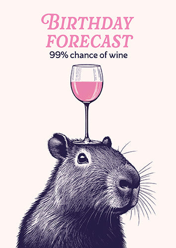 Greeting Card - Capybara Birthday Forecast