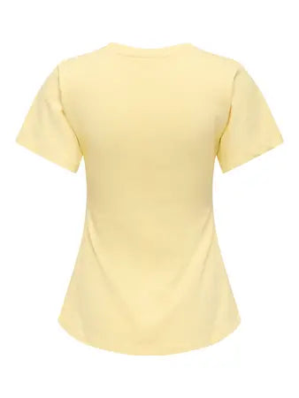 Cotton T-shirt With Side Ruched Detail - Lemon or White