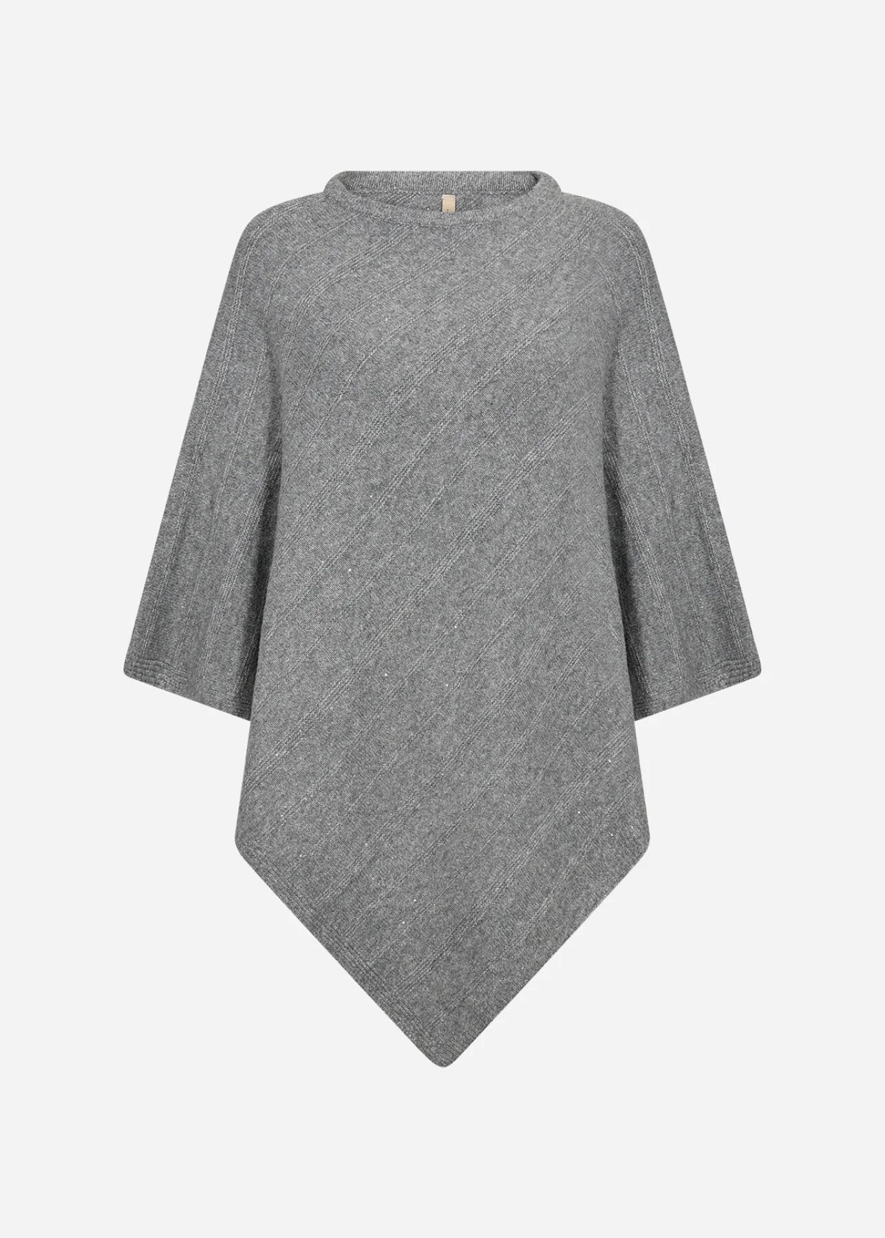 Grey Round Neck Ponchco