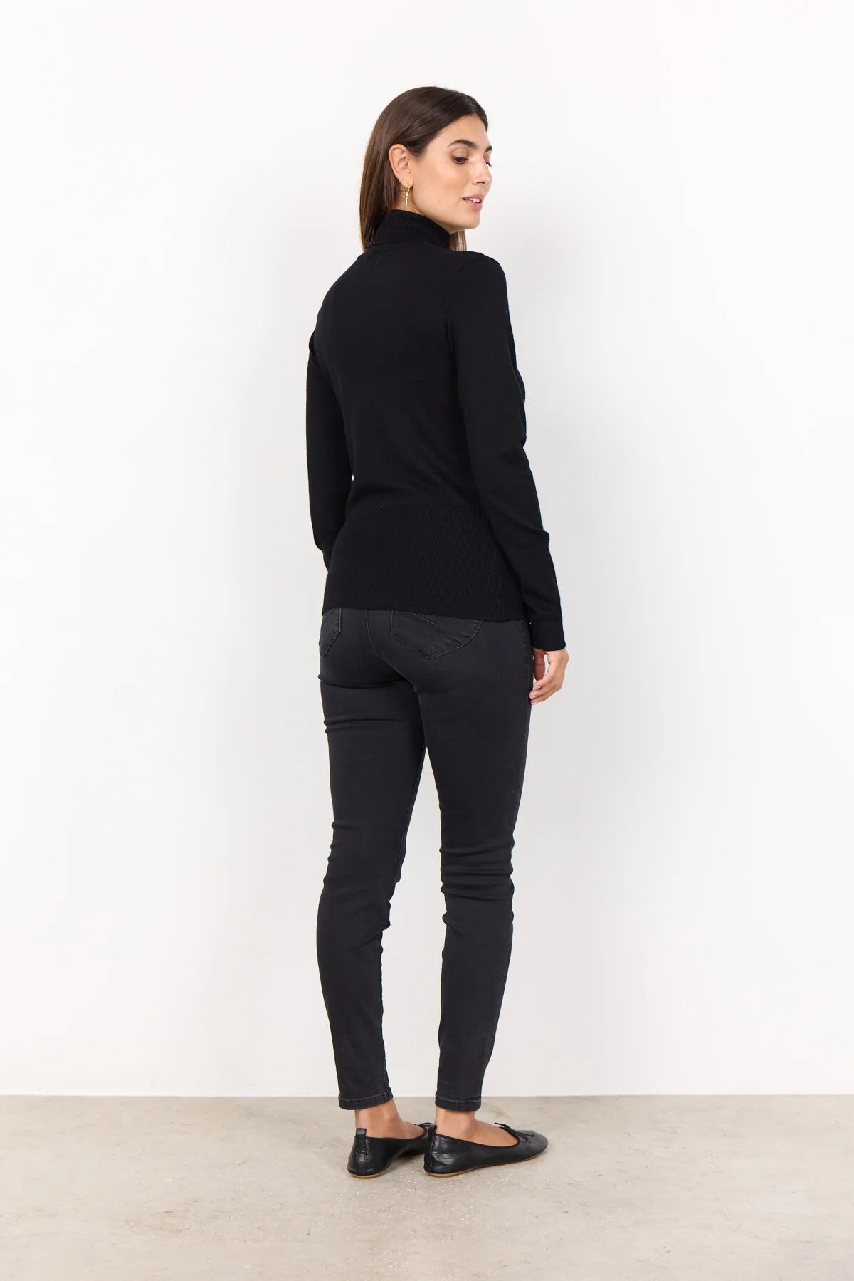 Polo Neck Jumper - Black