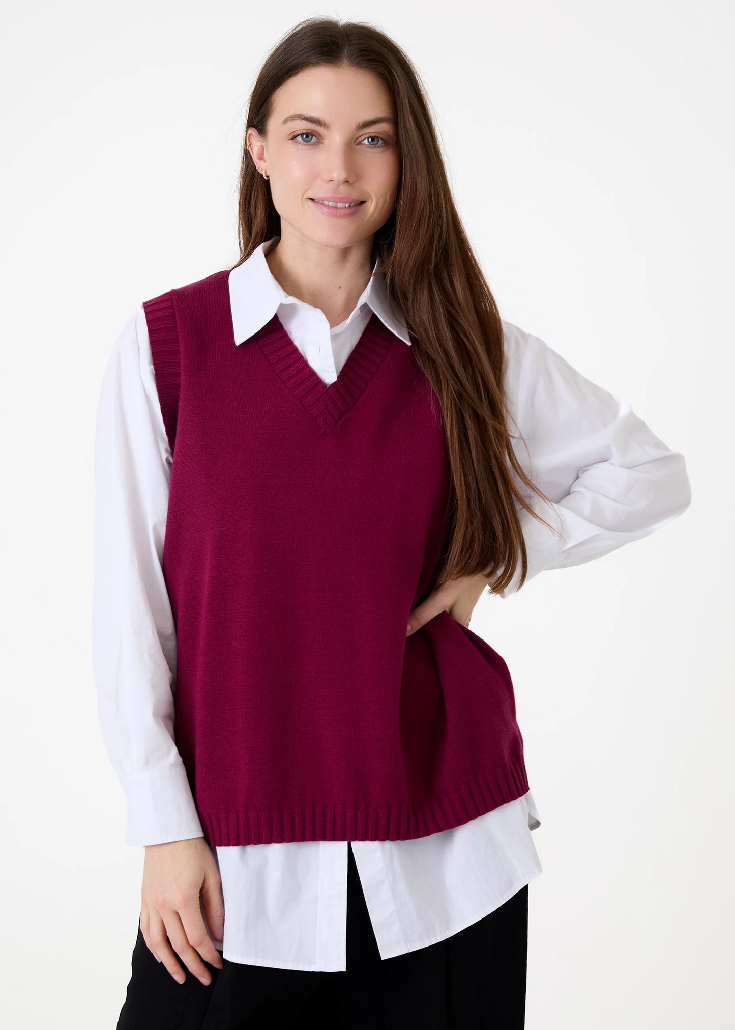 Cashmere Like V Neck Tank Top - Various Colours