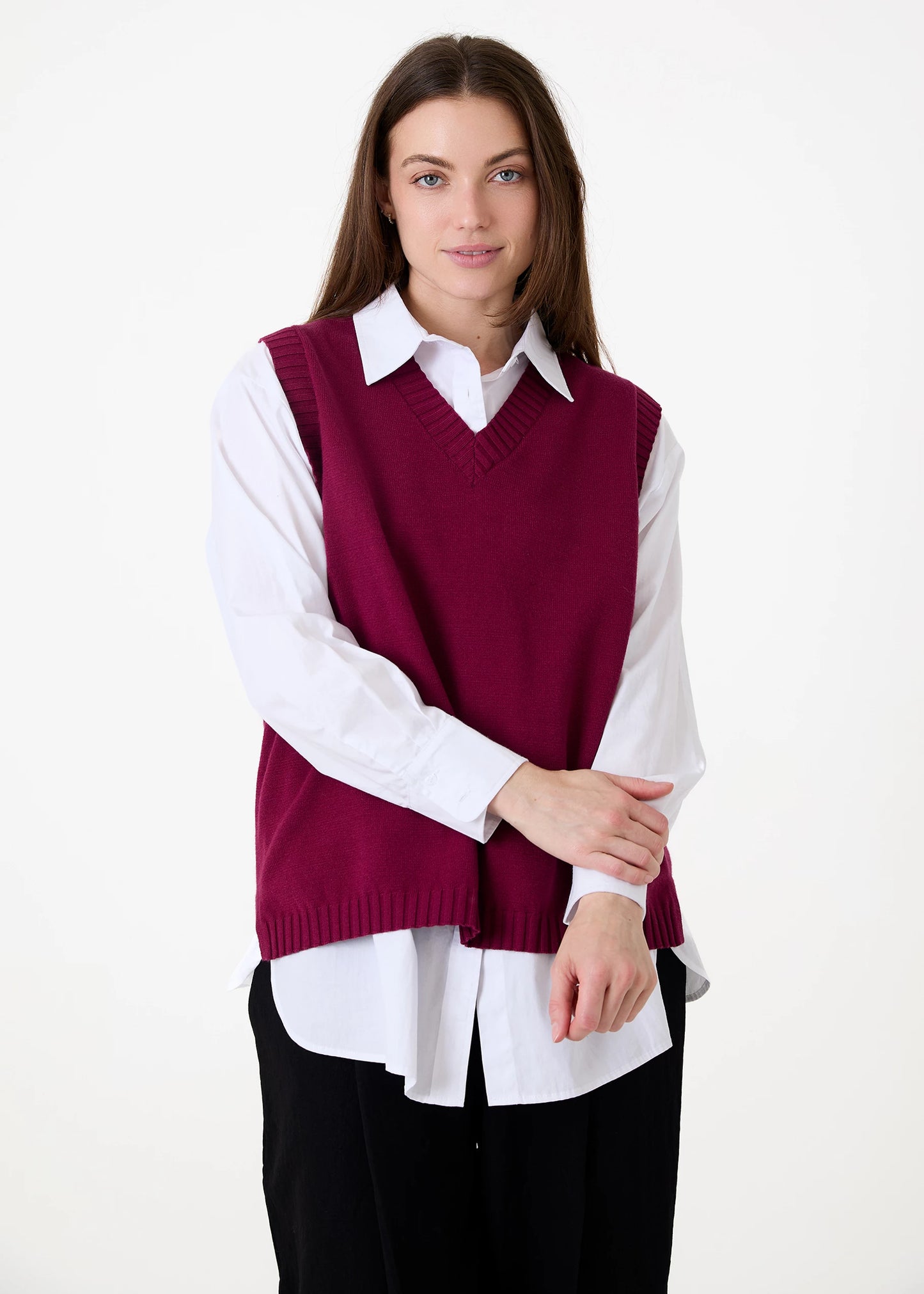 Cashmere Like V Neck Tank Top - Various Colours