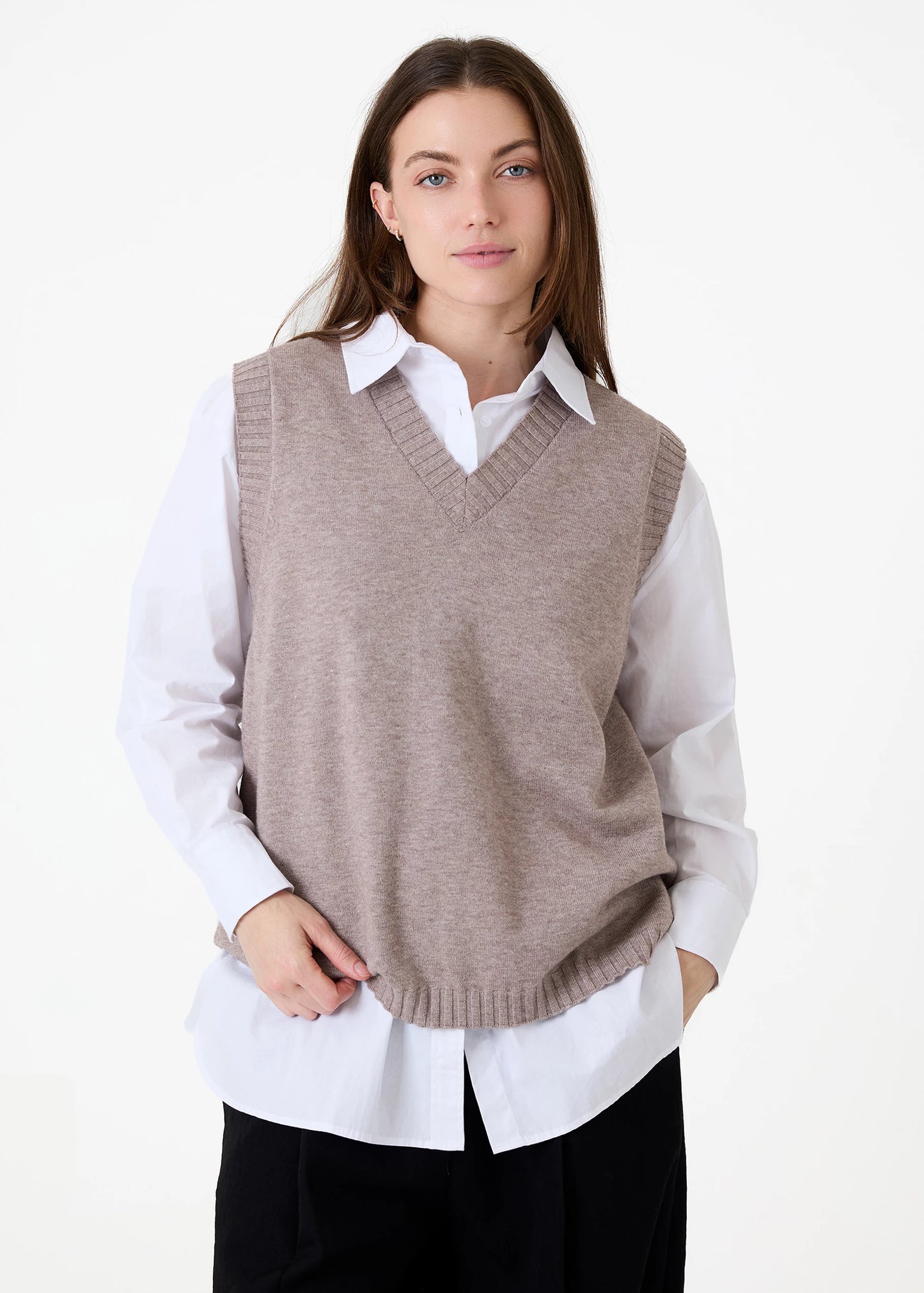 Cashmere Like V Neck Tank Top - Various Colours