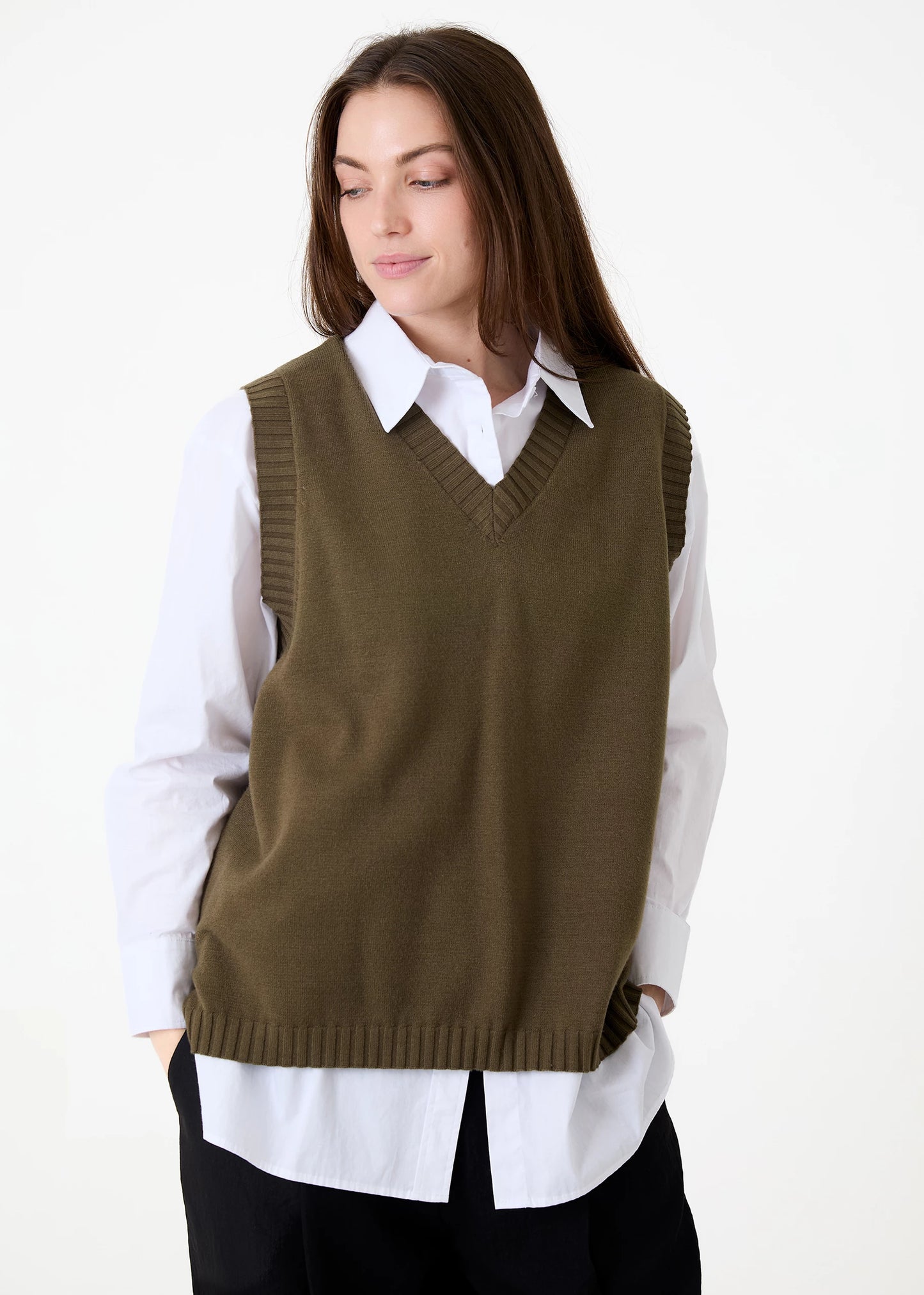 Cashmere Like V Neck Tank Top - Various Colours