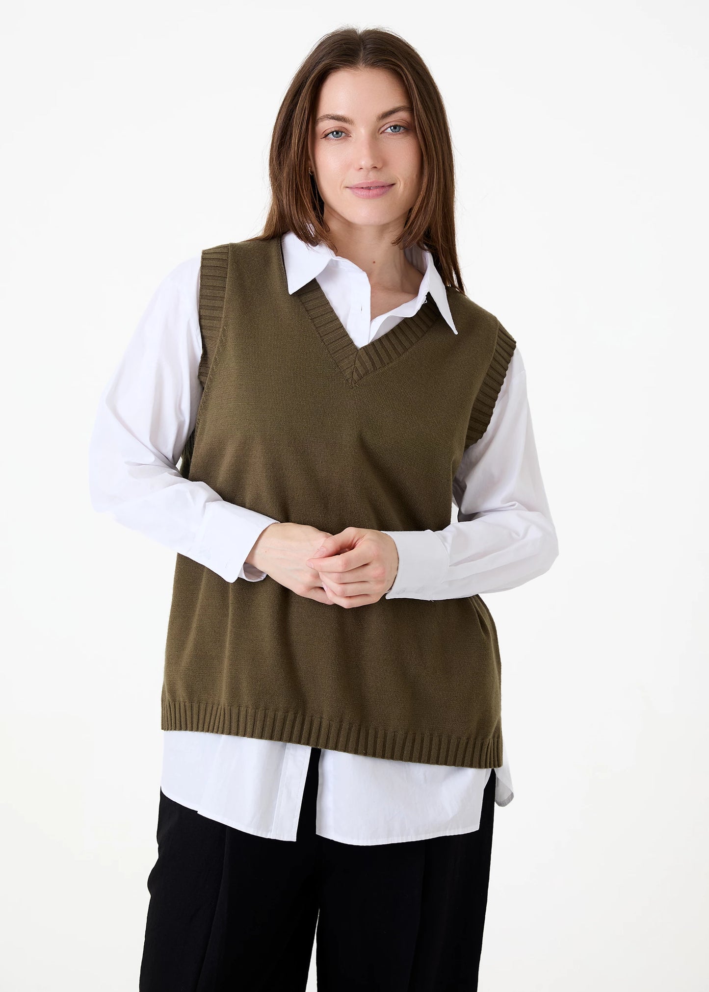 Cashmere Like V Neck Tank Top - Various Colours