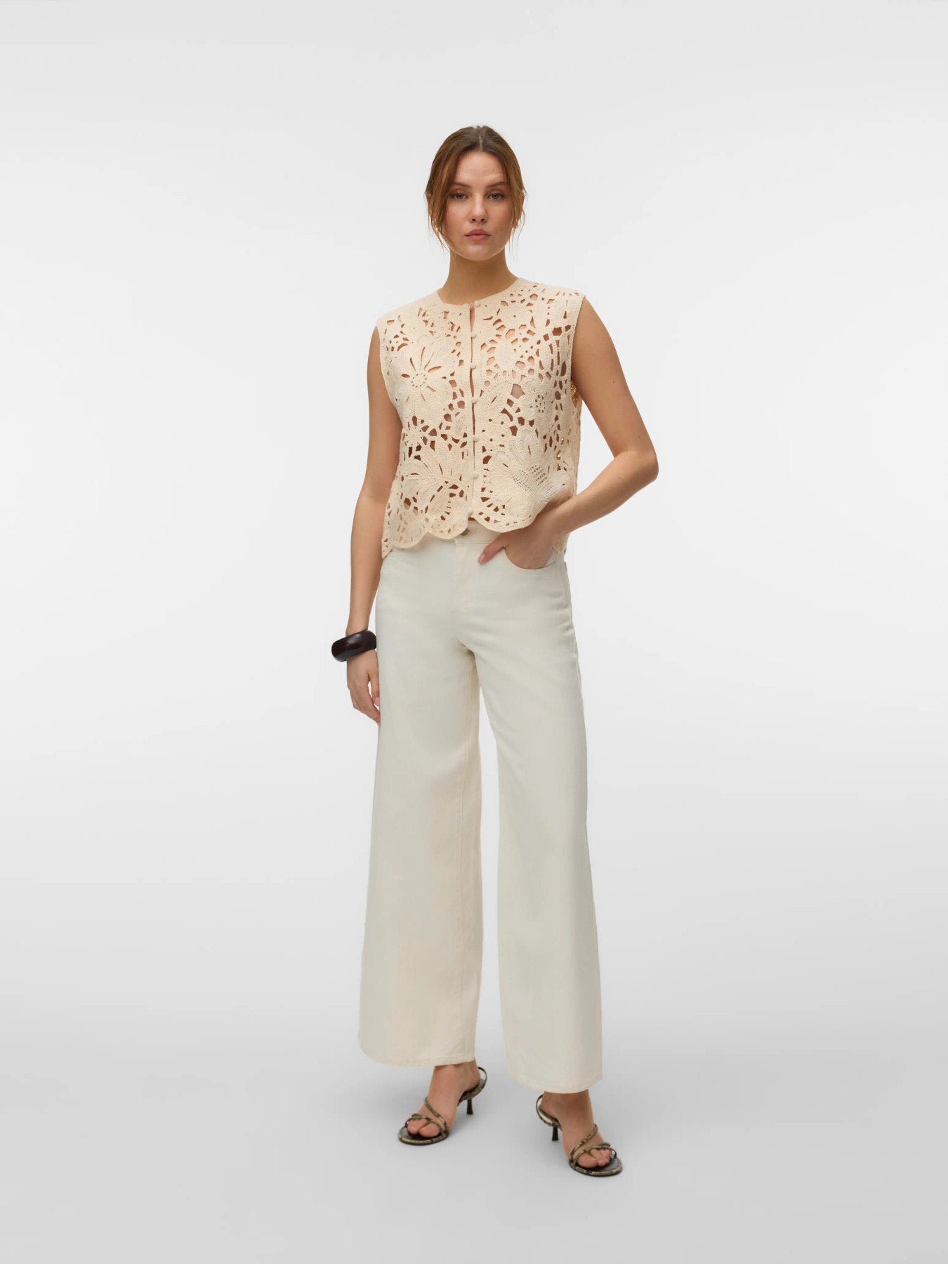 Round Neck Summer Vest / Open Weave Sleeveless Waistcoat