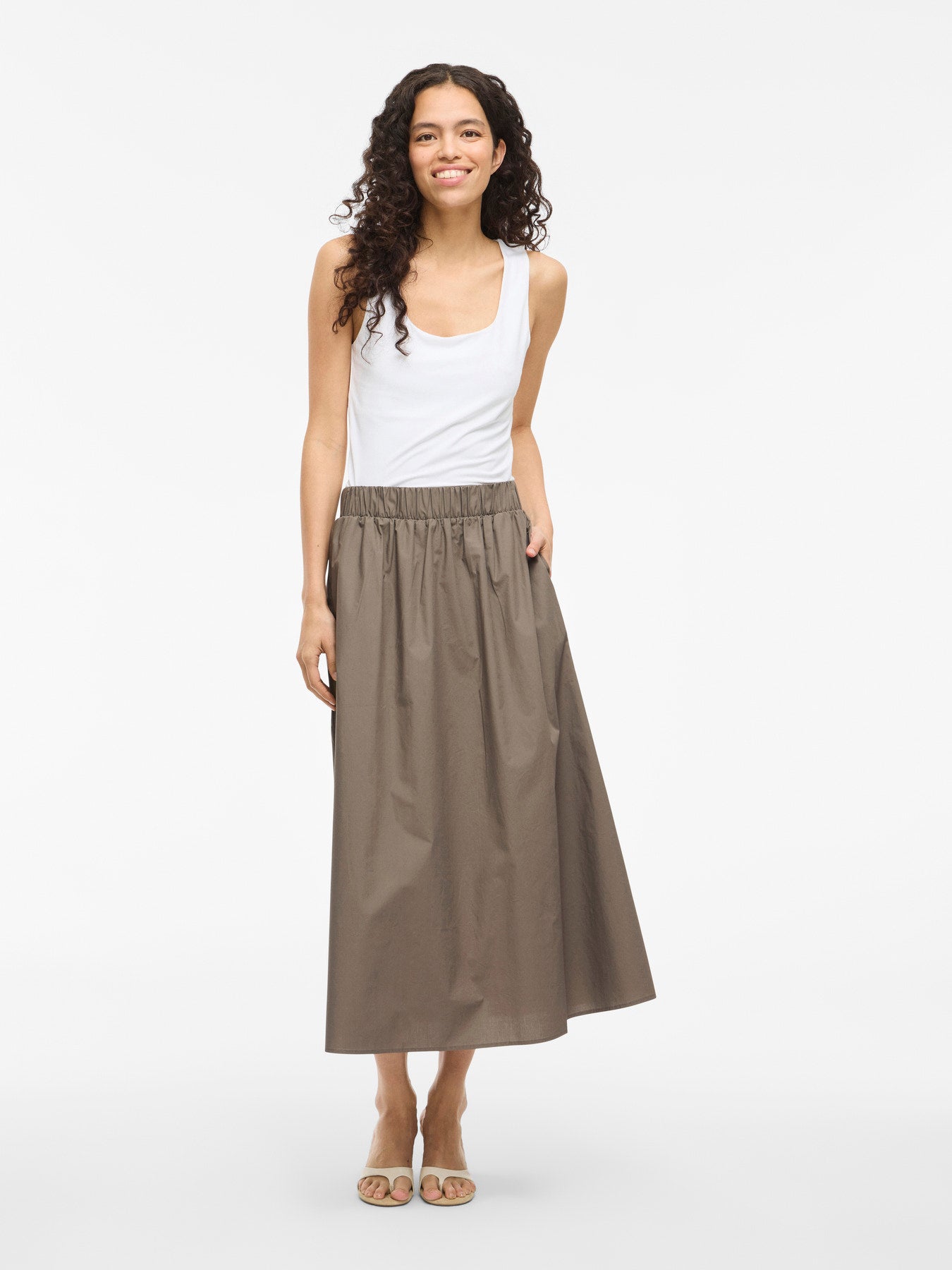 Cotton Ankle Skirt - Grey, Blue or Black