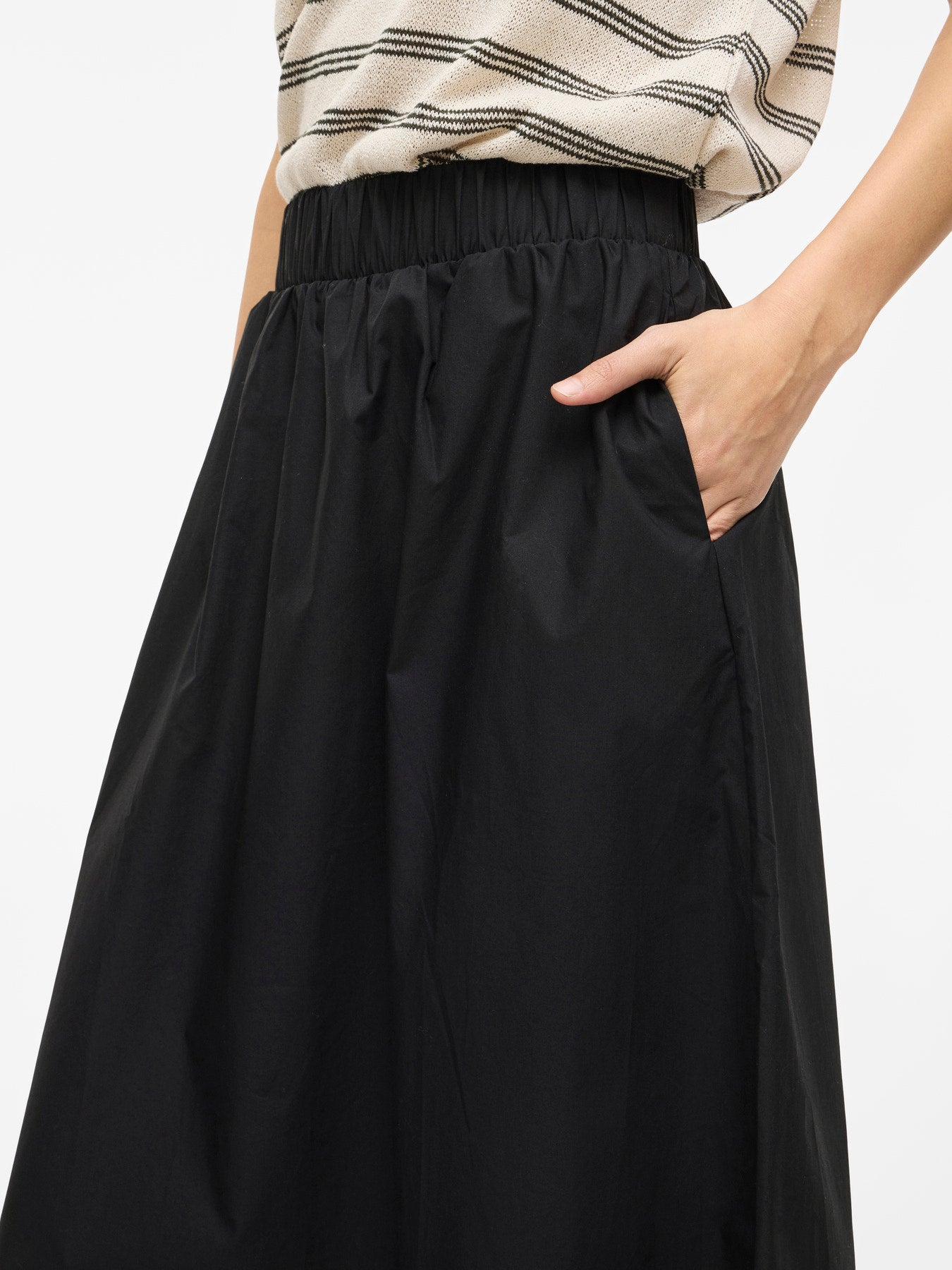 Cotton Ankle Skirt - Grey, Blue or Black