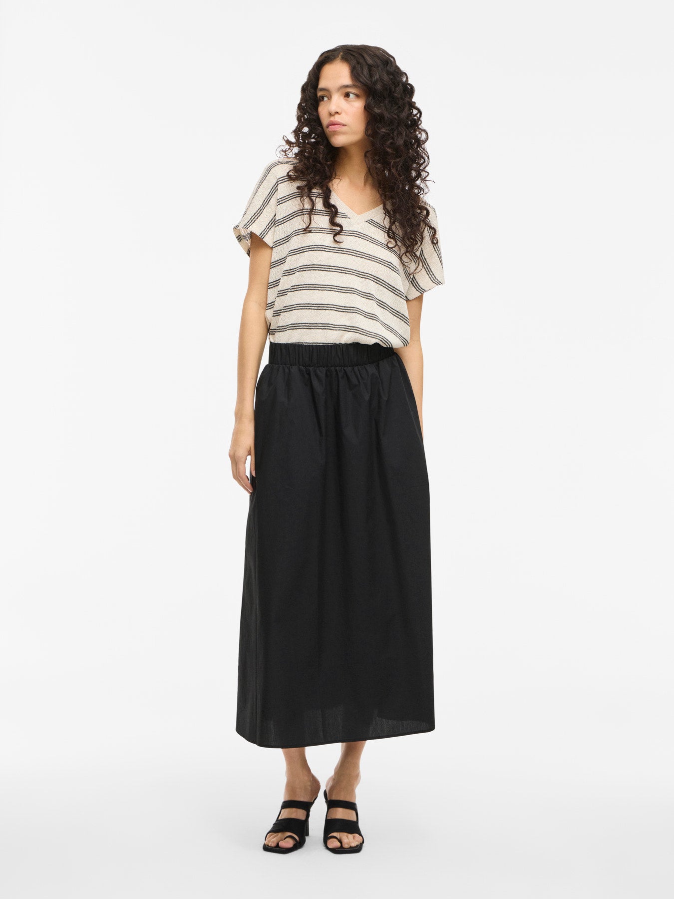 Cotton Ankle Skirt - Grey, Blue or Black