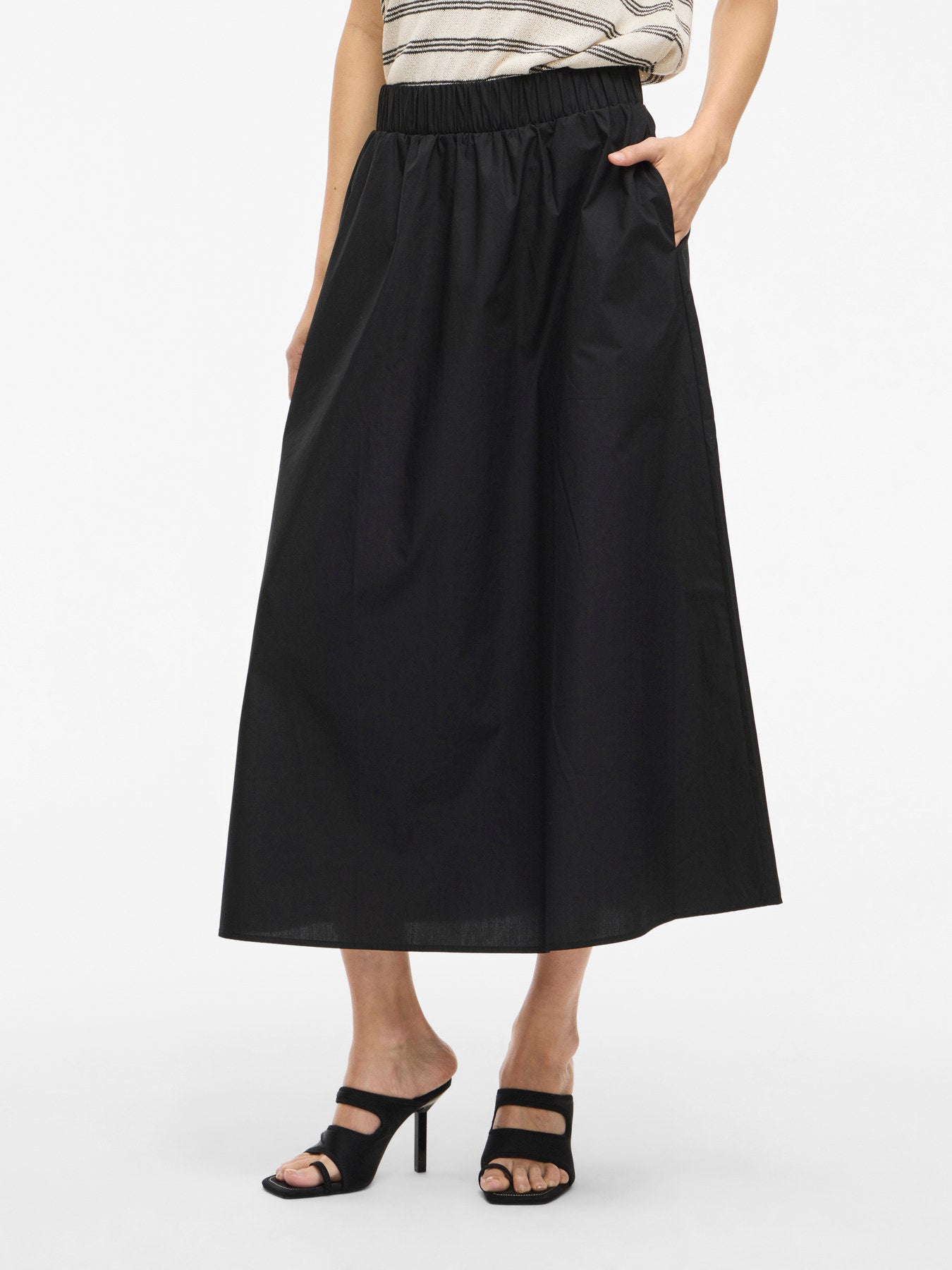 Cotton Ankle Skirt - Grey, Blue or Black