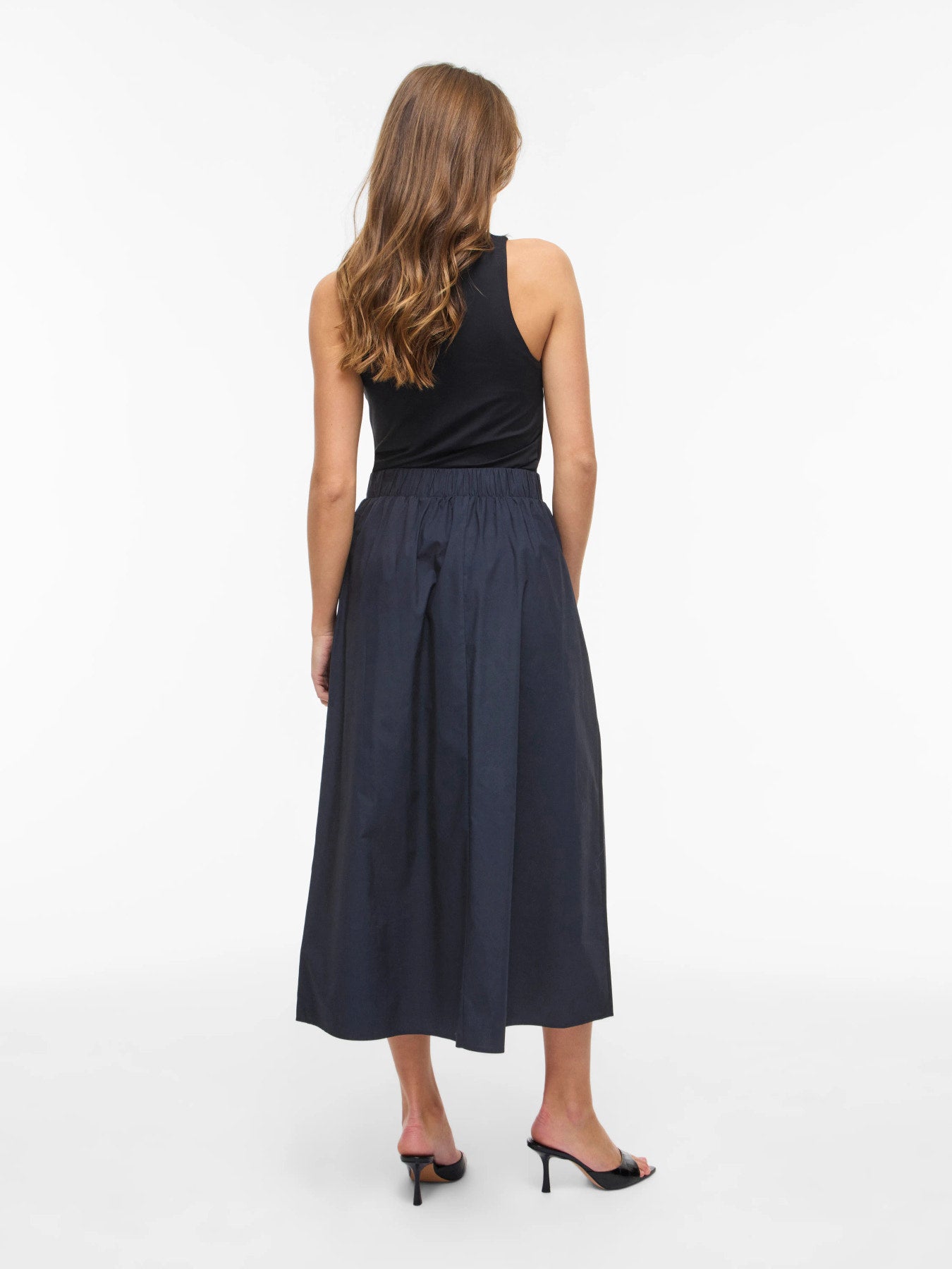 Cotton Ankle Skirt - Grey, Blue or Black