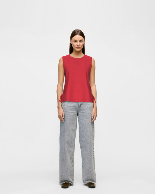 Sleeveless Linen Mix Shell Top - Various Colours
