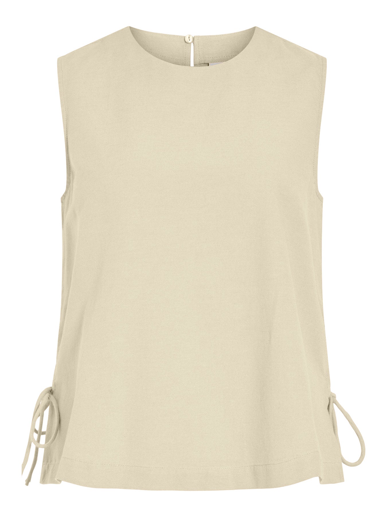 Sleeveless Linen Mix Shell Top - Various Colours