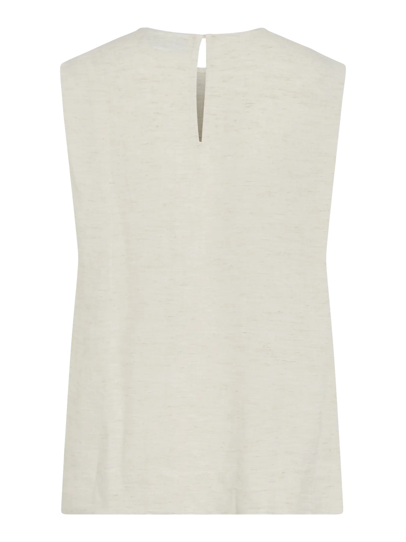 Sleeveless Linen Mix Shell Top - Oatmeal or Brown