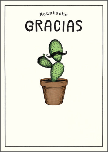 Greeting Card - Moustache Gracias