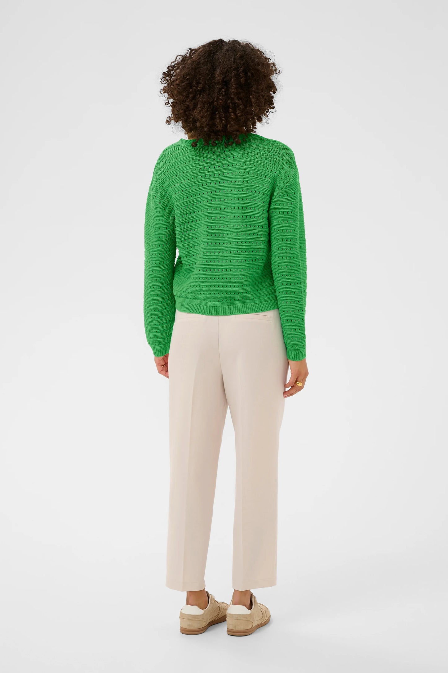V Neck Jumper - Bright Green