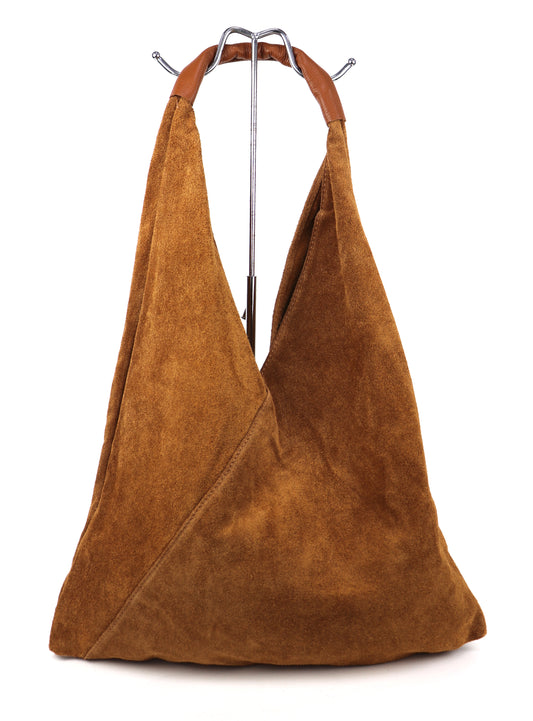 Slouchy Suede Tote Bag - Tan
