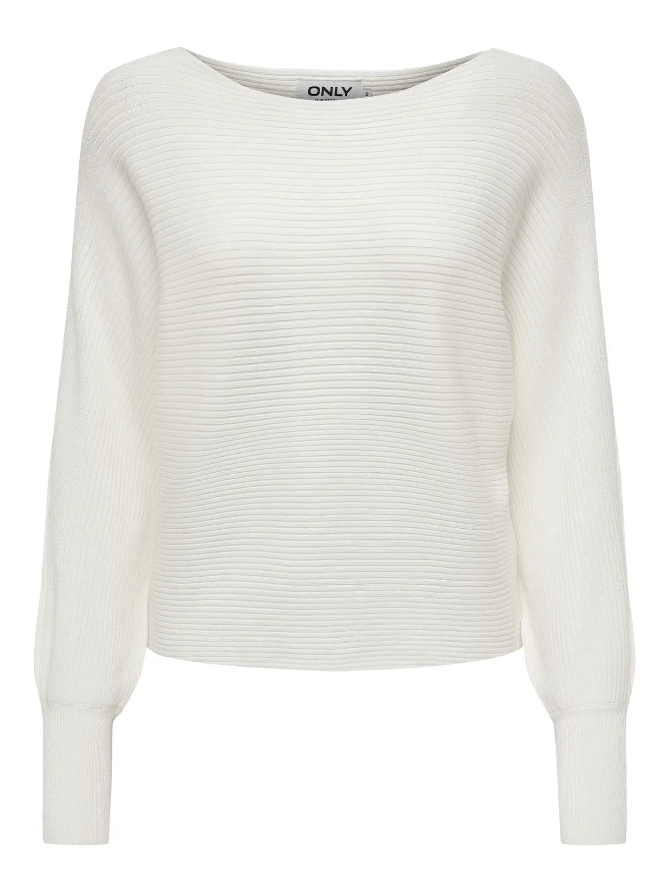 Boat Neck Batwing Sleeve Jumper - Ivory