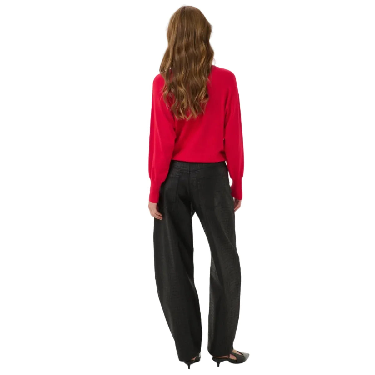 Fine Knit Batwing Jumper - Red, Beige or Blue