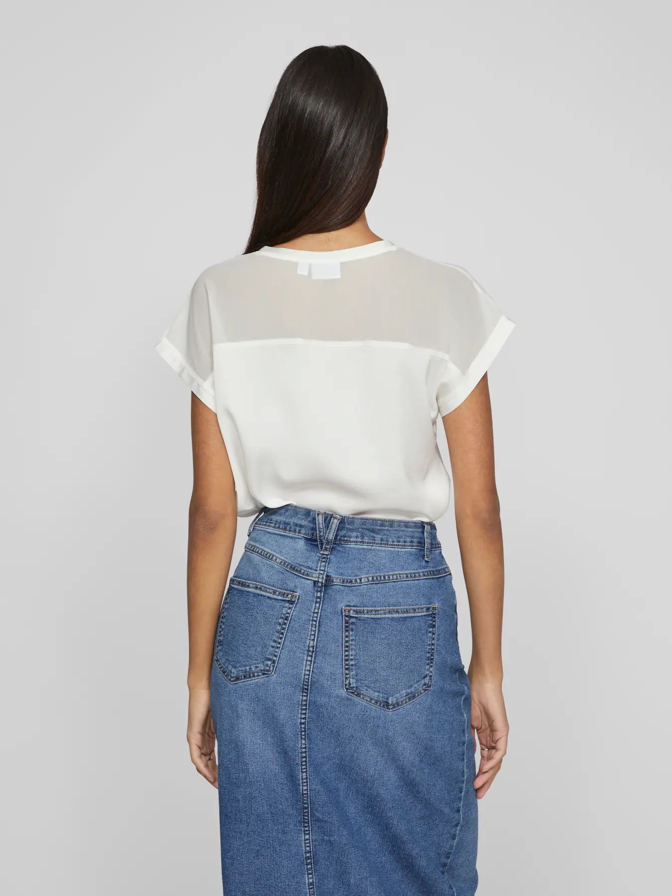 Mesh Short Sleeved Top - White