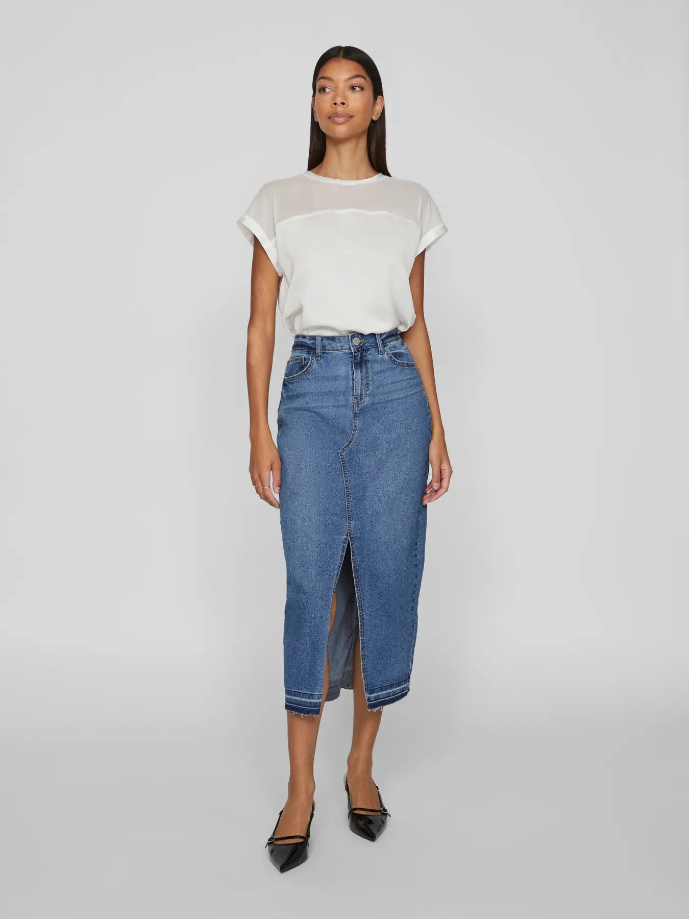 Mesh Short Sleeved Top - White