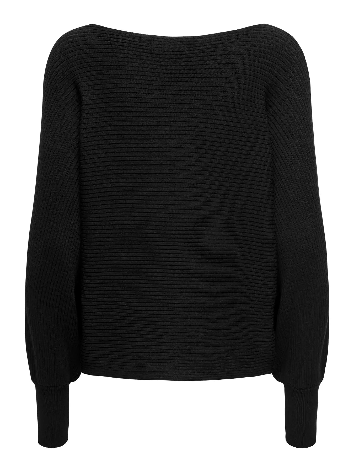 Boat Neck Batwing Sleeve Jumper - Black