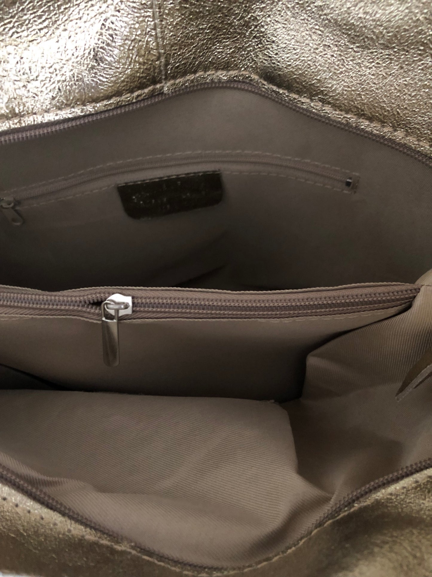 Leather Plain Hobo Bag - Gold