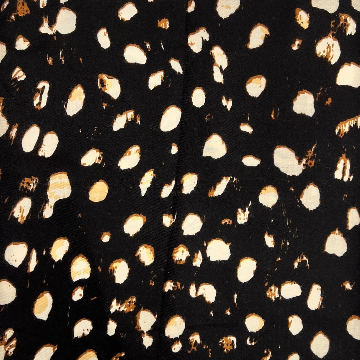 Spotty/Animal Print Scarf - Black