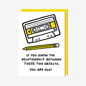 Greeting Card - Cassette & Pencil Relationship