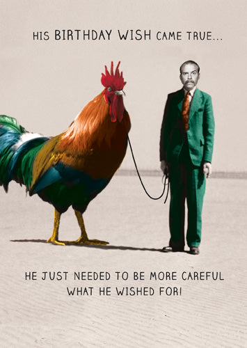 Greeting Card - Birthday Wish Giant Cockerel