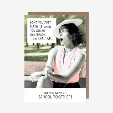 Greeting Card - Woman Shocked To See Another Old Person