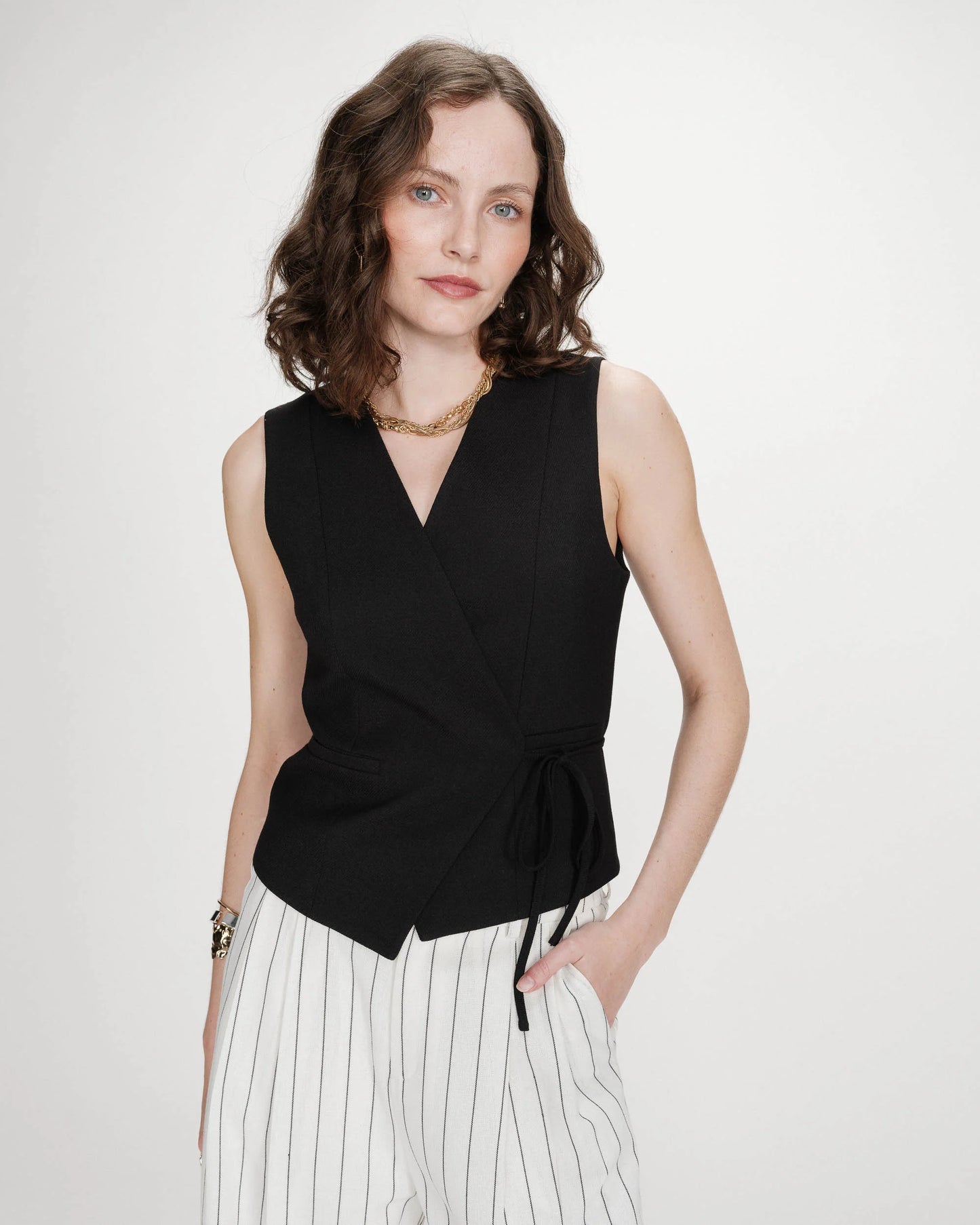 Tailored V Neck Waistcoat - Oatmeal or Black