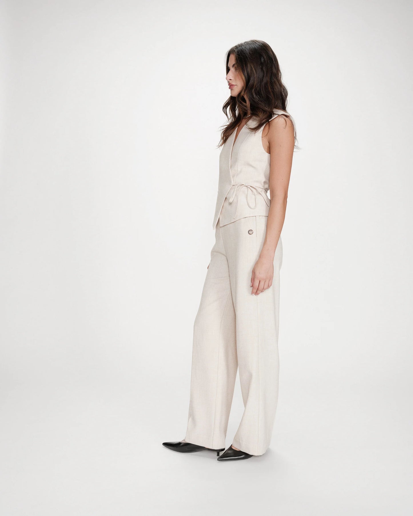 Tailored V Neck Waistcoat - Oatmeal or Black