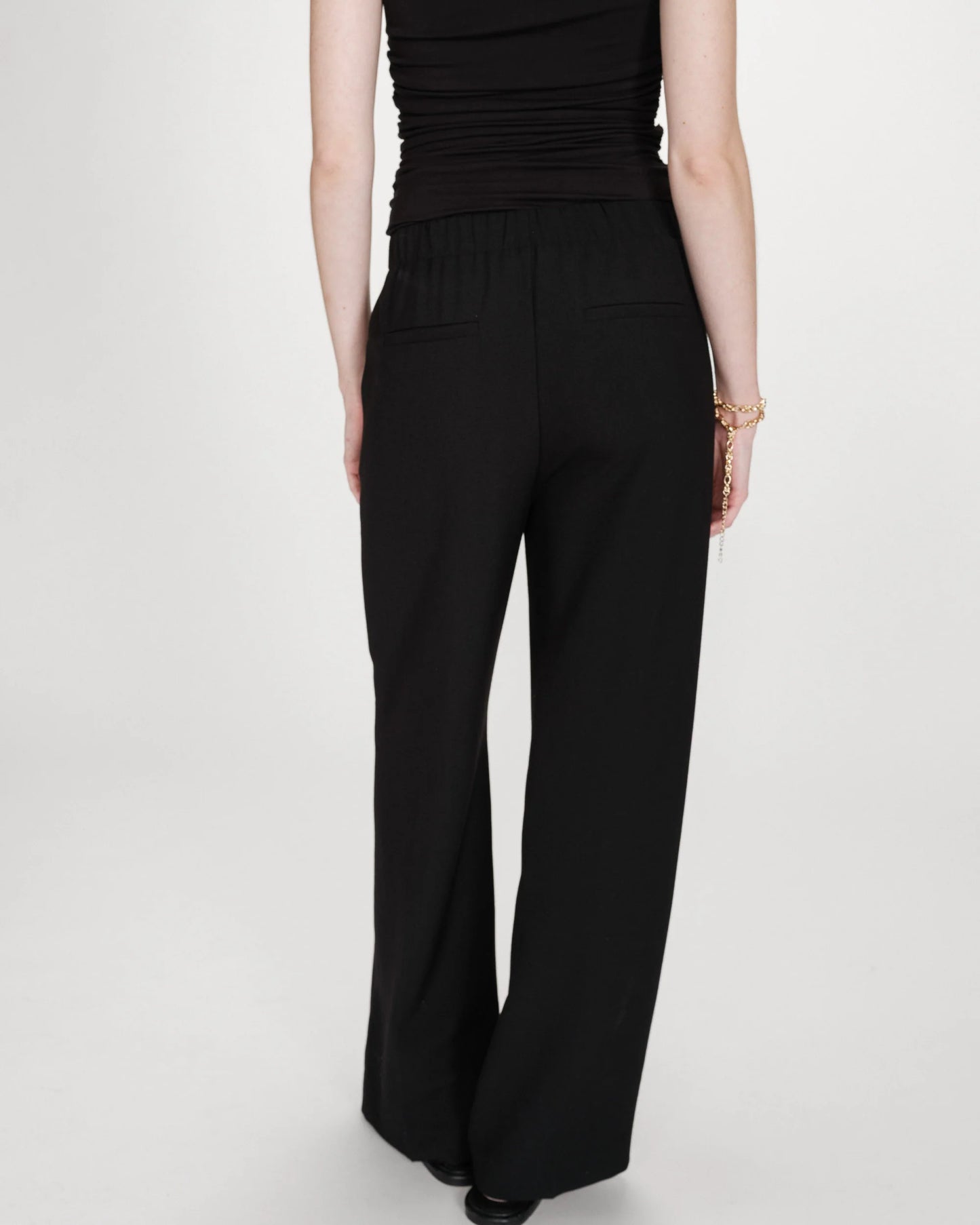Tailored Wide Leg Trousers - Oatmeal or Black